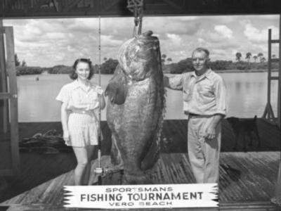 Vintage photo of Vero Beach Fishing Tournament winners